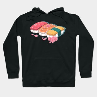 The delecious Japanese sushi and the pink sakura flowers Hoodie